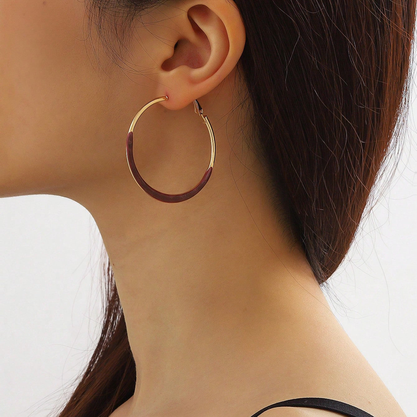 New Japanese and Korean jewelry, dripping glaze, large hoop earrings, earrings, women's high-end sense of French temperament, circle earrings