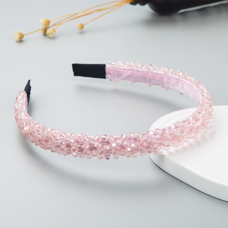 Heming headband, Korean version, fashionable, new shiny crystal headband, simple thin edge, Internet celebrity popular face wash headband hair accessories