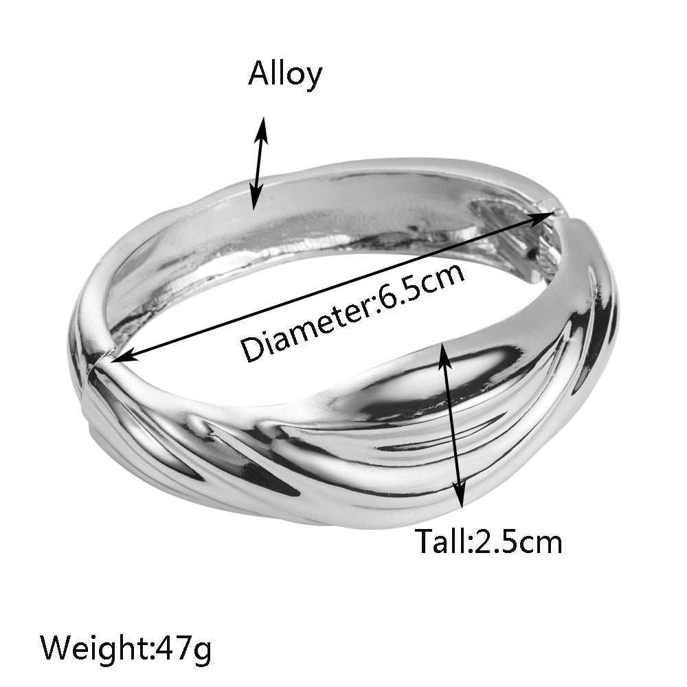 French niche thread, water ripples, concave and convex texture, elastic bracelet, women's light luxury, high-end sensual ring couple bracelet