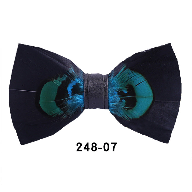 248 black feather man presided over the party, groom, groomsmen, children, flower girls, bow ties, and flower ties