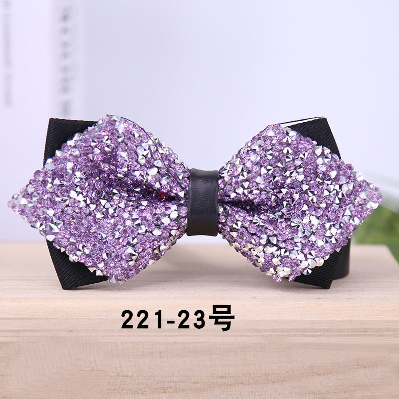 221 multicolor male bow tie crystal rhinestone starry wedding groom bow tie bow bow male wedding collar flowers