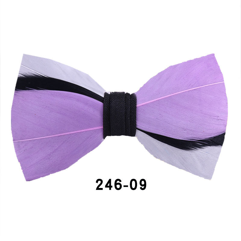 246 color feather wedding groom groomsman group pot butterfly wedding shirt business bow tie flower tie