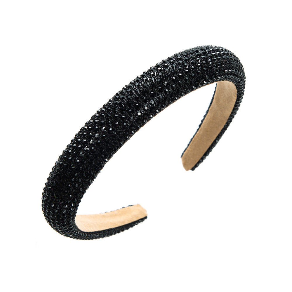 Heming headbands, European and American cross-border new simple fashion temperament, full of diamonds, fine-edged headbands, women's personality hair accessories