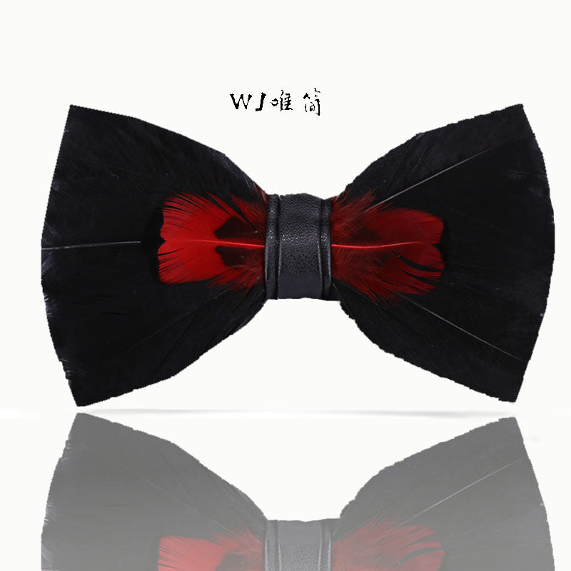 236 Black Feather Wedding Groom Groomsmen Group Men's Wedding Pot Butterfly Wedding Bow Tie Flowers