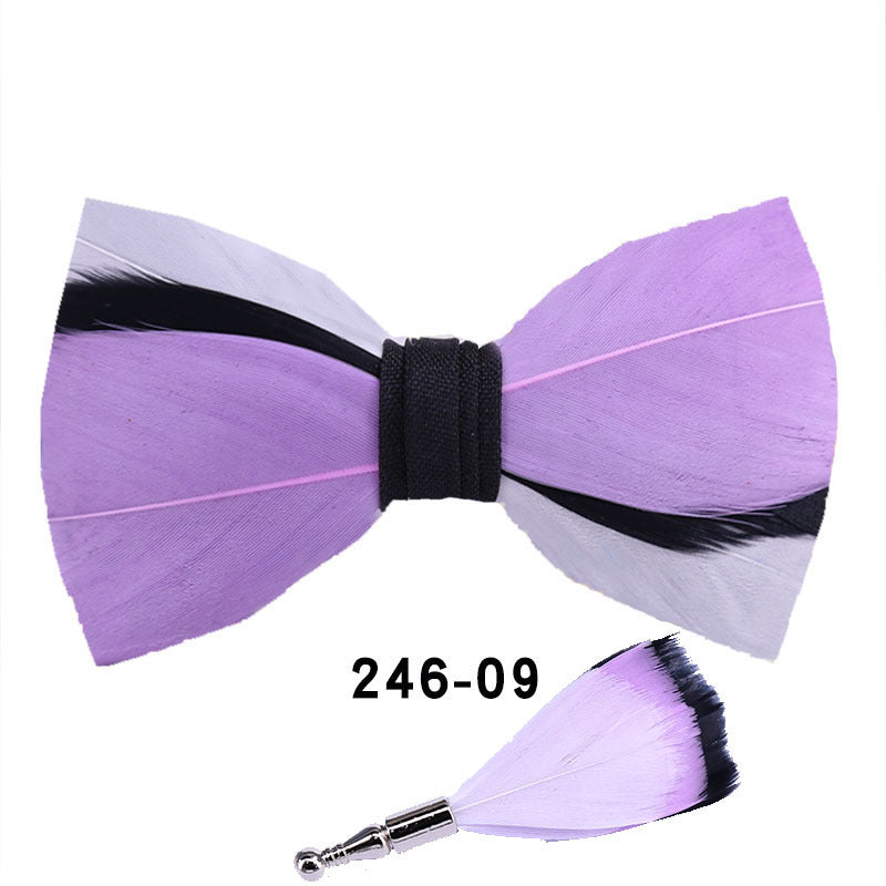 246 color feather wedding groom groomsman group pot butterfly wedding shirt business bow tie flower tie