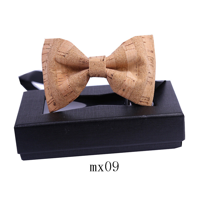 men's wood grain bow tie casual sawdust bow wedding dress host show shirt collar flower