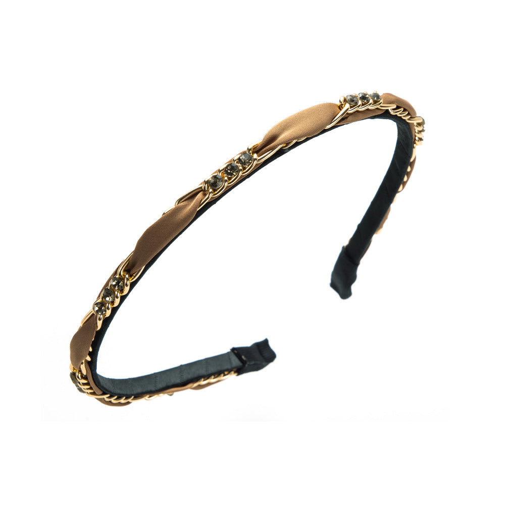 European and American new thin chain diamond headbands, simple temperament, pressure headbands, women go out, sweet and versatile hair accessories
