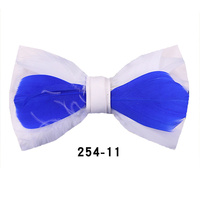 254 Colorful Children's Feather Bow Tie Men's Suit Collar Flower Party Banquet Best Man Flower Girl Suit Collar Flower