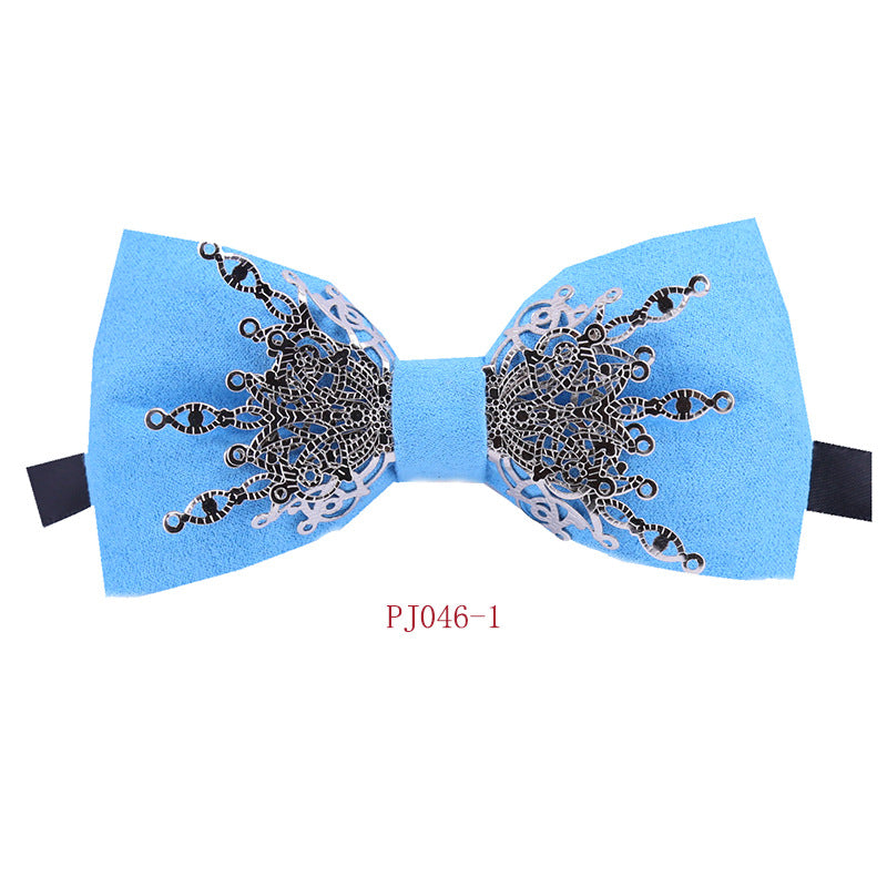 Men's Business Korean Bow Tie Men's Wedding Shirt Dress Red Metal Hardware Bow Multicolor