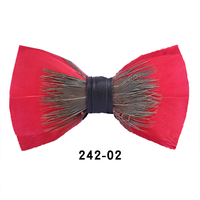 242 color feather wedding groom groomsman group pot butterfly wedding shirt business bow tie flower tie