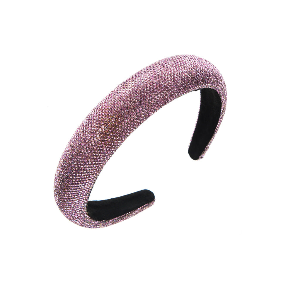 European and American ultra-flash rhinestones, full of diamonds, sponge headbands, simple and high-end, Internet celebrities, washing faces, pressing hair bands, and women's hair accessories cross the border