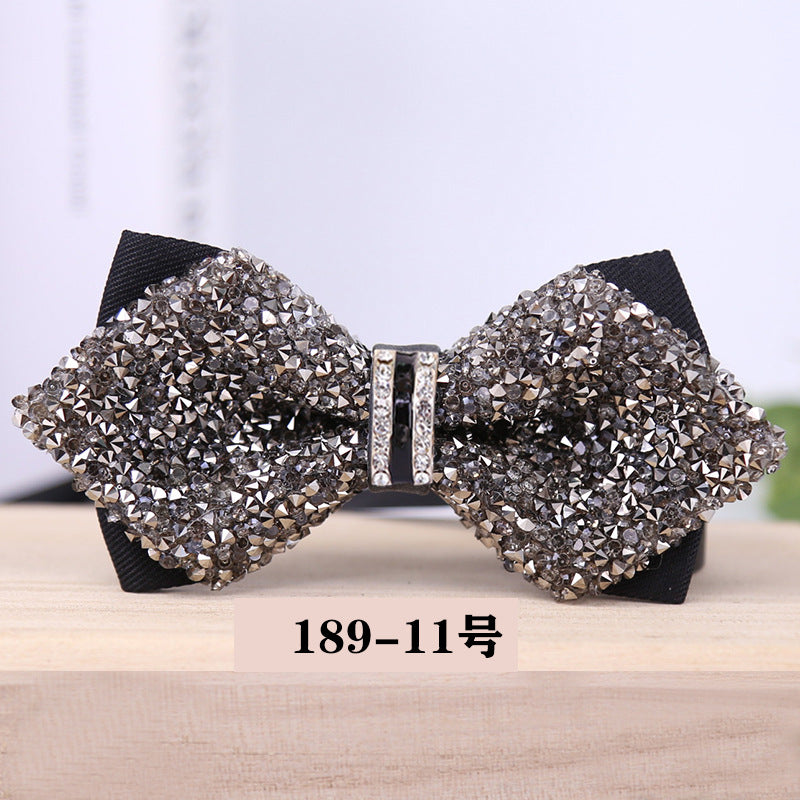 189 crystal bow tie, rhinestones, starry banquet, nightclub, diamond marry, groom, clay bow