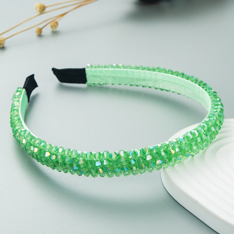 Heming headband, European and American Internet celebrities, popular fishing line weaving strings, crystal headbands, ins Korean version of high-end face washing headbands