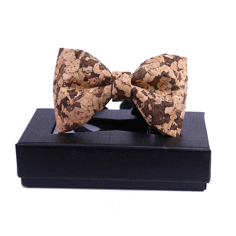 classic sawdust wood grain bow tie business formal wear Korean bow dress collar flower