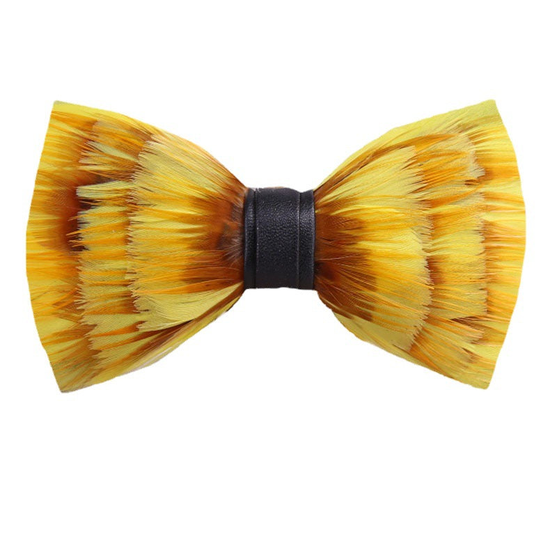 263 Gray Black Feather Bow Tie Men's Wedding Banquet Clay Suit Accessories Shirt With Box Bow