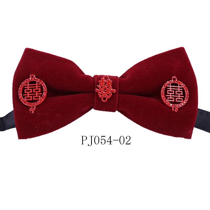 old shop groom wedding dress bow bow Korean version of business performance suit shirt bow tie