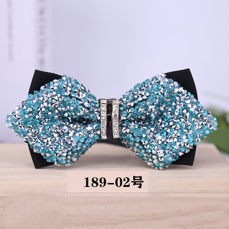 189 crystal bow tie, rhinestones, starry banquet, nightclub, diamond marry, groom, clay bow