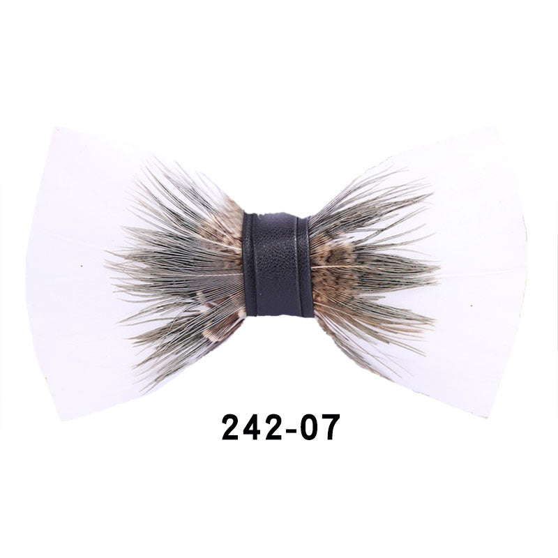 242 color feather wedding groom groomsman group pot butterfly wedding shirt business bow tie flower tie