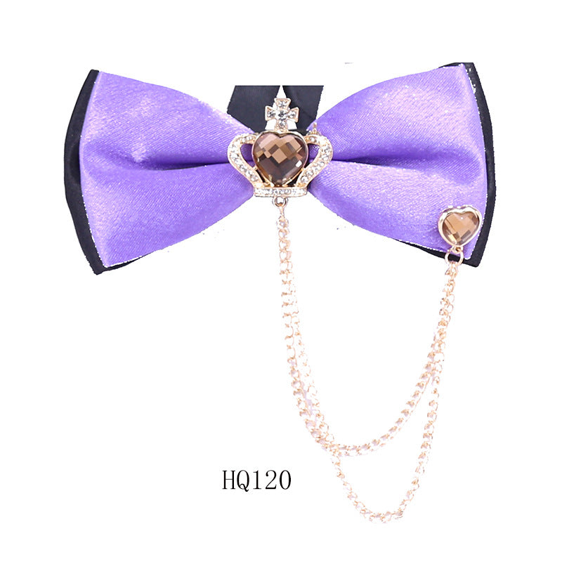 Collar flower female British college style student bow bow stewardess bank occupation bow tie shirt accessories collar flower check red
