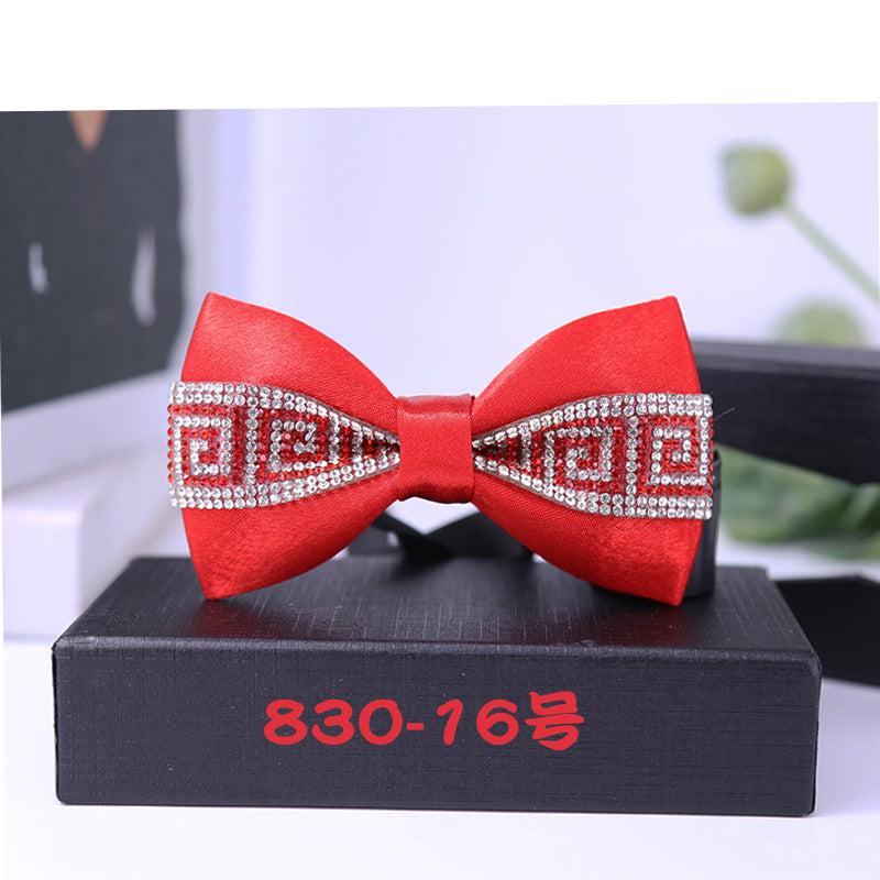 830 bow tie male rhinestone blue butterfly wedding ceremony groom master of ceremonies presided over crystal children's dress collar flowers