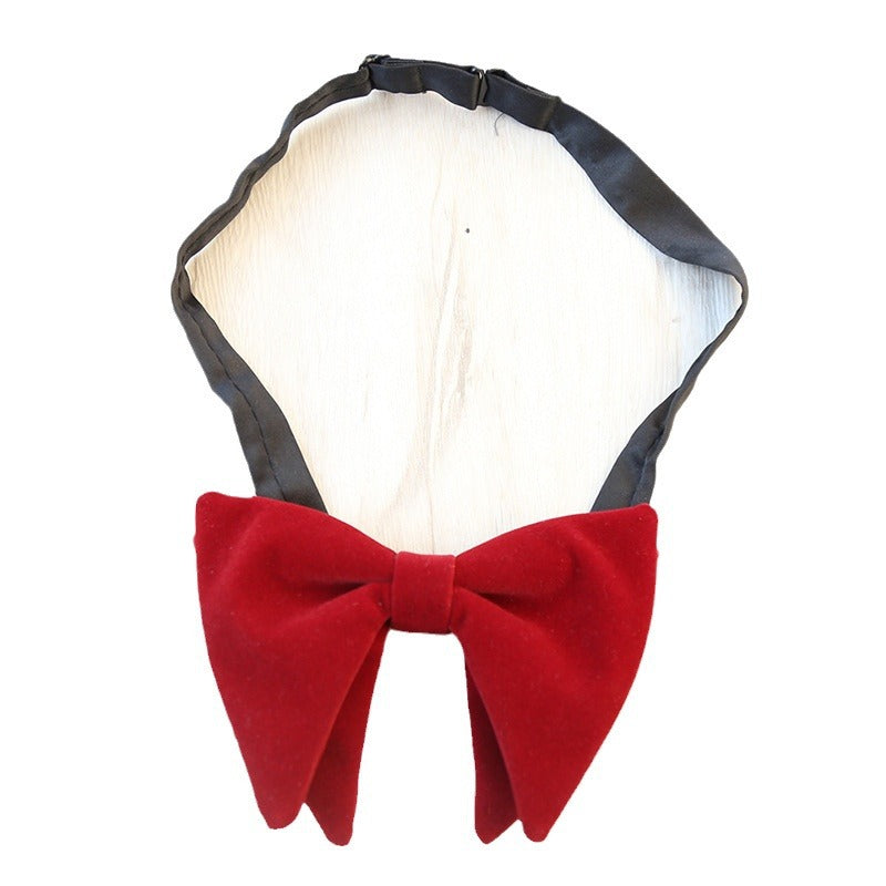 Spot dress, photo, photography, male performance, shape, solid color, big horn, solid color, suede, wide bow, male bow tie