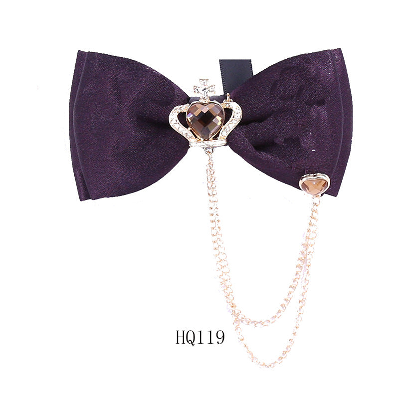 Collar flower female British college style student bow bow stewardess bank occupation bow tie shirt accessories collar flower check red
