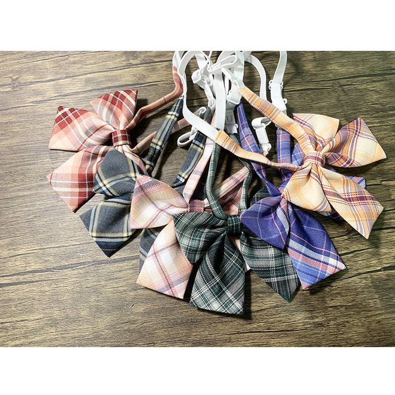 Collar flower female British college style student bow bow stewardess bank occupation bow tie shirt accessories collar flower check red