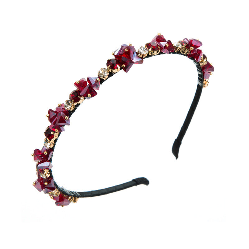 South Korea Dongdaemun crystal inlaid diamond headband simple ins cold headband net red hair accessories and headwear wholesale