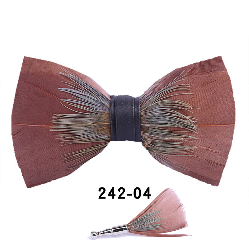 242 color feather wedding groom groomsman group pot butterfly wedding shirt business bow tie flower tie