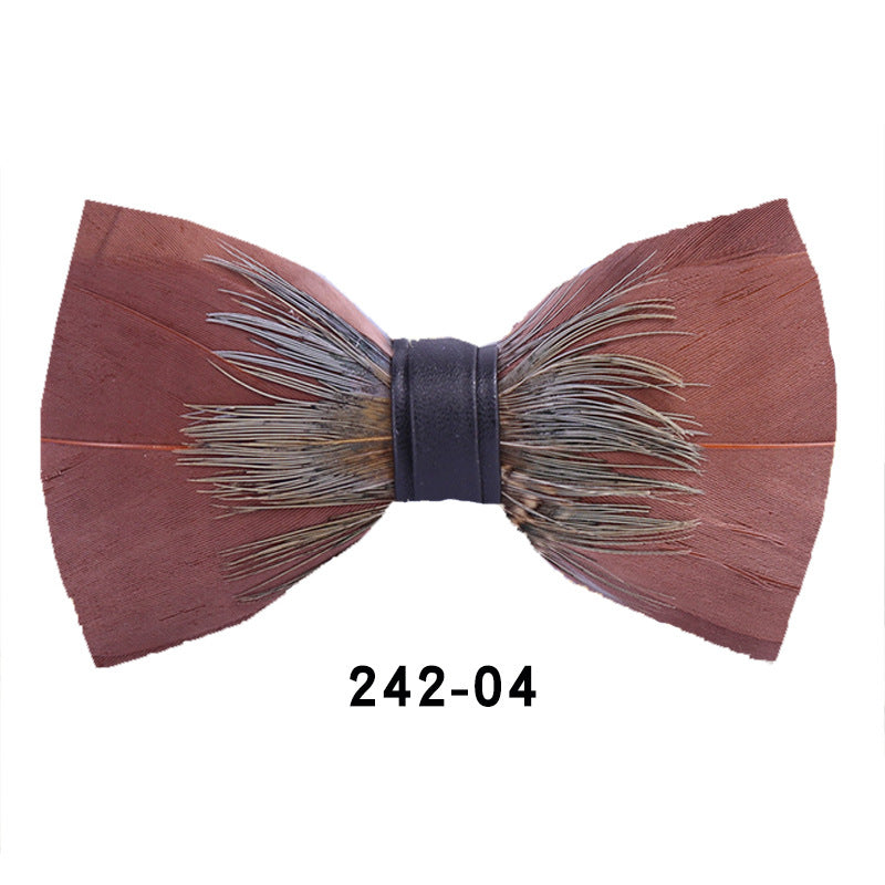 242 color feather wedding groom groomsman group pot butterfly wedding shirt business bow tie flower tie