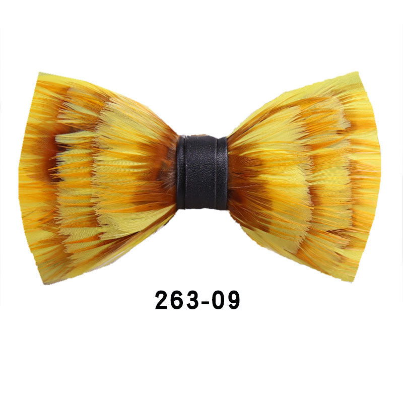 263 Gray Black Feather Bow Tie Men's Wedding Banquet Clay Suit Accessories Shirt With Box Bow