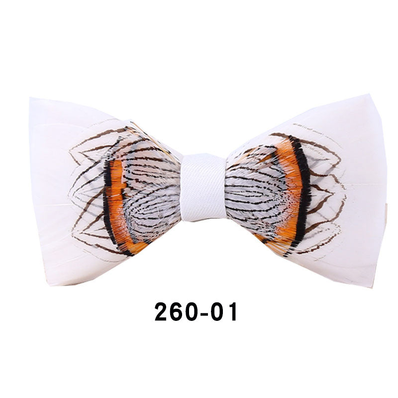 260 colorful feather bow tie men's wedding banquet clay suit accessories shirt with box bow