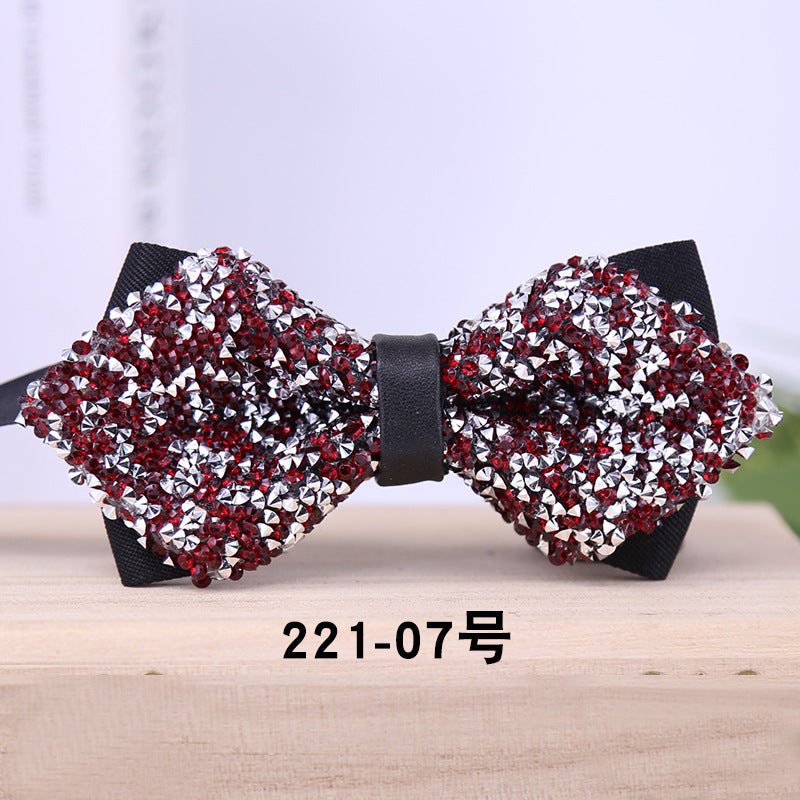 221 multicolor male bow tie crystal rhinestone starry wedding groom bow tie bow bow male wedding collar flowers