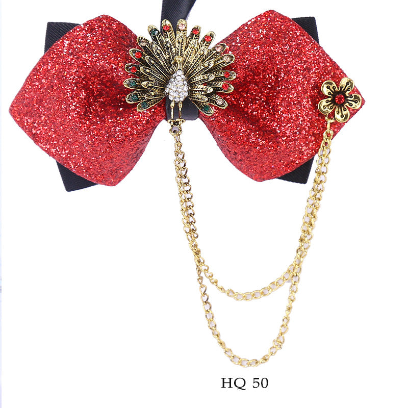 Collar flower female British college style student bow bow stewardess bank occupation bow tie shirt accessories collar flower check red