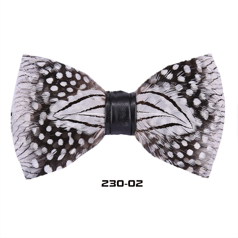 230 Black and White Classic Pearl Polka Dot Feather Best Man Group Pot Butterfly Wedding Bow Tie Shirt Collar Flower