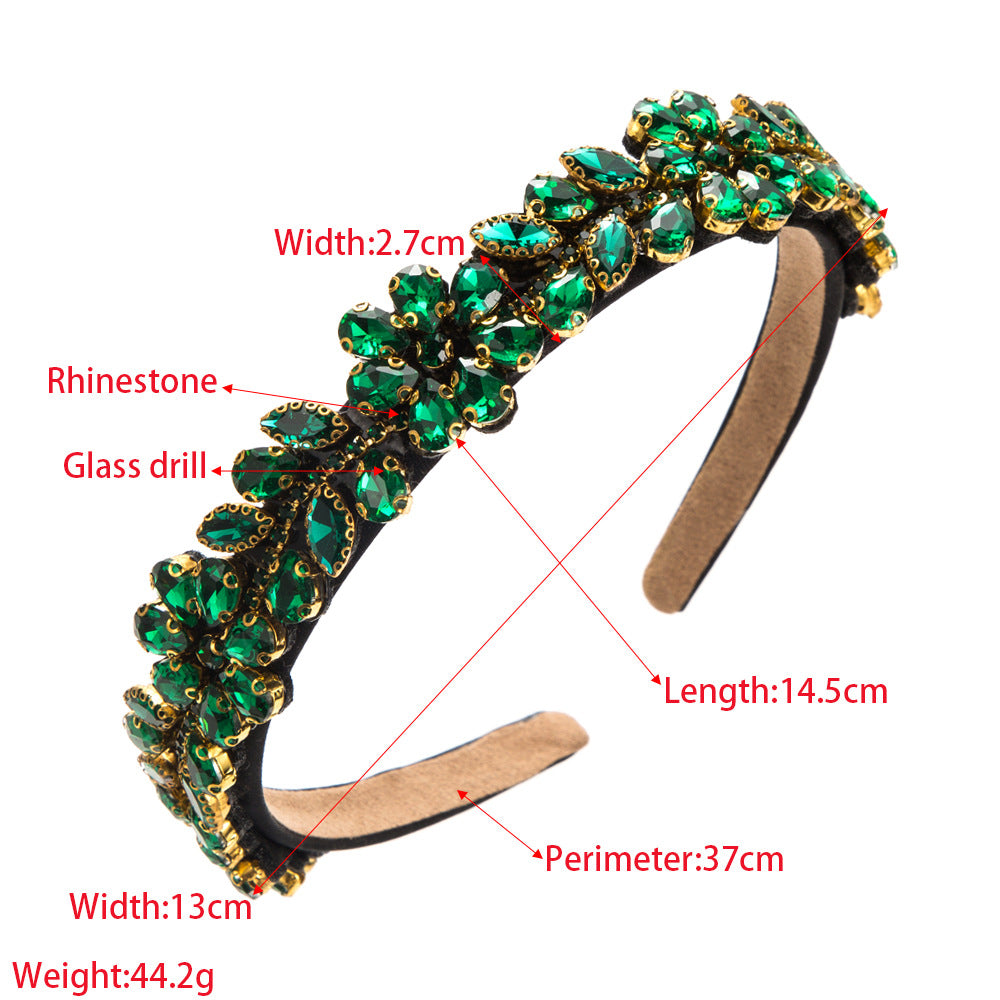 And Ming headbands, European and American new retro baroque full drill hoops, temperament, high-quality thin edges, party pressed hair accessories
