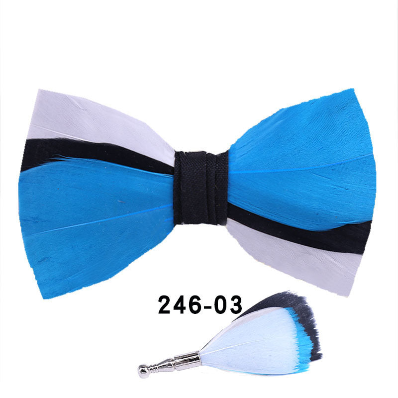 246 color feather wedding groom groomsman group pot butterfly wedding shirt business bow tie flower tie