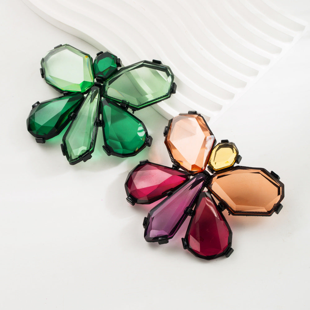 ZA exaggerated geometric polygonal transparent resin butterfly brooch European and American new fashion atmosphere acetate plate brooch