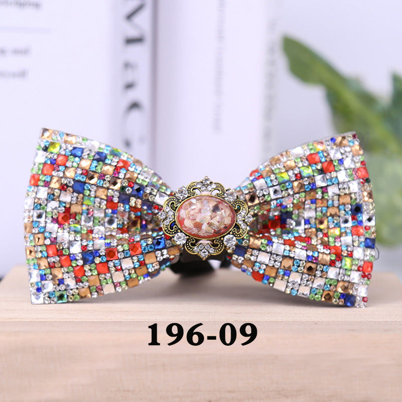 196 rectangular blue crystal bow tie male wedding party suit suit formal dress collar flower man crystal bow