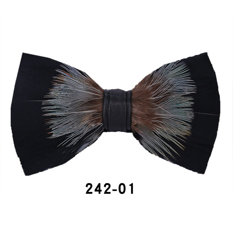 242 color feather wedding groom groomsman group pot butterfly wedding shirt business bow tie flower tie