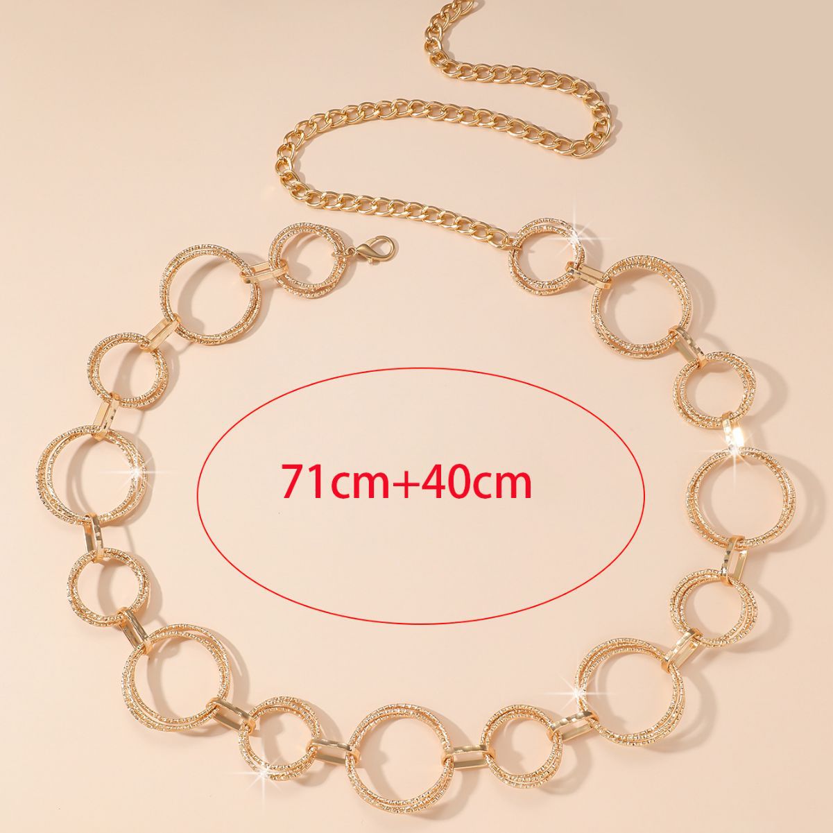 The new cross-border exaggerated personality jewelry is interlocking, alloy and versatile waist chain, hip-hop body chain