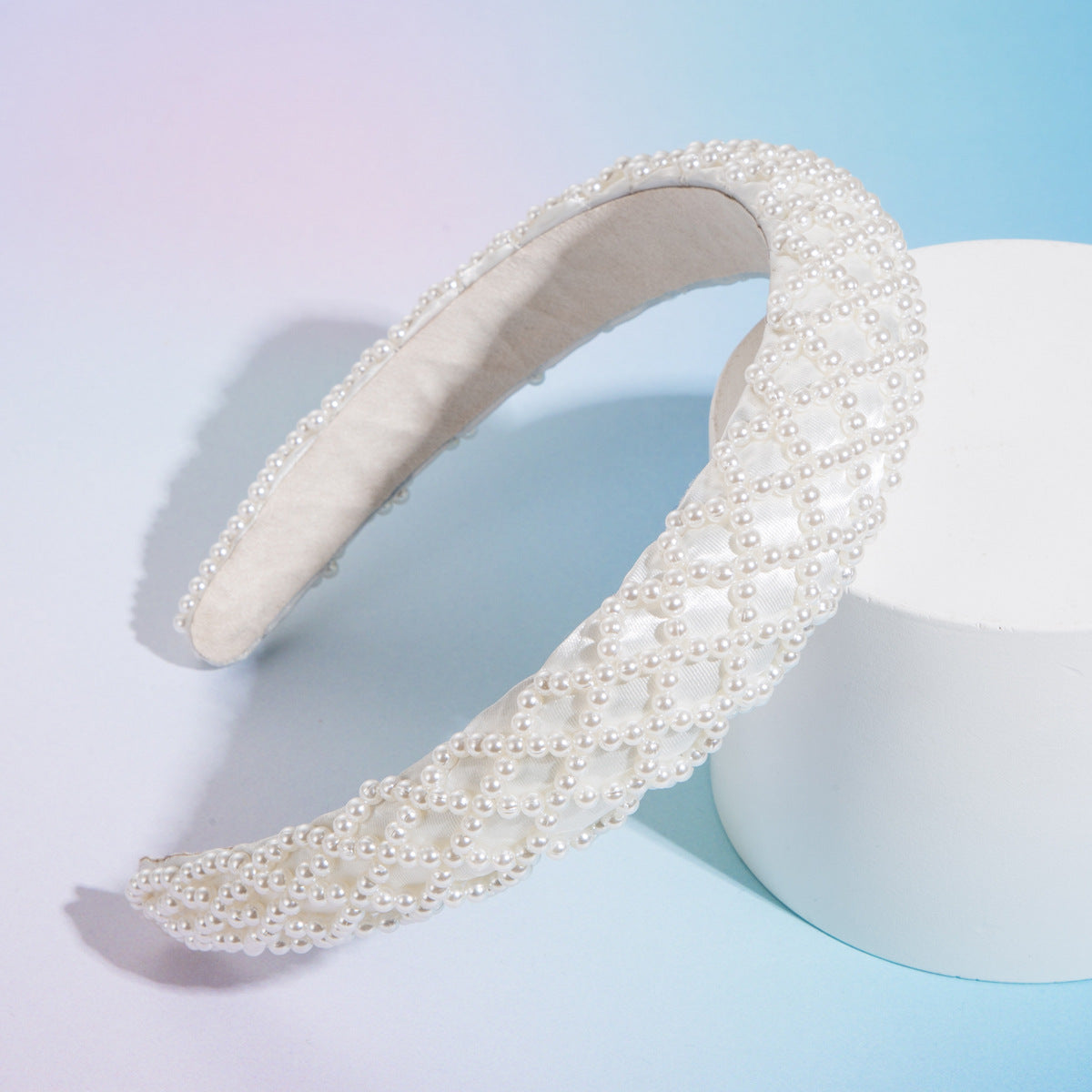 European and American cross-border supply temperament, handmade beaded crystal sponge, wide-brimmed headband, baroque personality headband wholesale