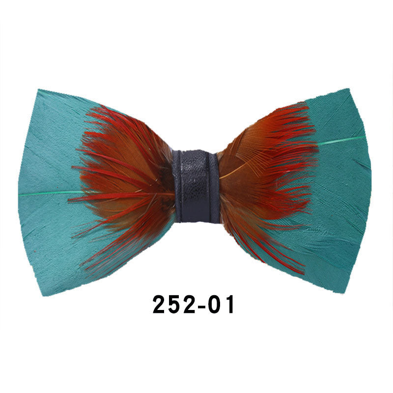 252 orange feather wedding groom best man butterfly wedding shirt man black bow tie shirt collar flower