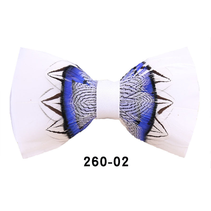 260 colorful feather bow tie men's wedding banquet clay suit accessories shirt with box bow