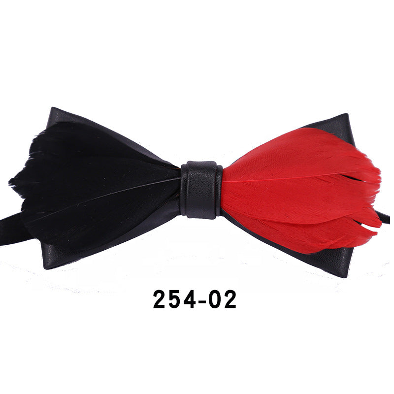 254 Colorful Children's Feather Bow Tie Men's Suit Collar Flower Party Banquet Best Man Flower Girl Suit Collar Flower