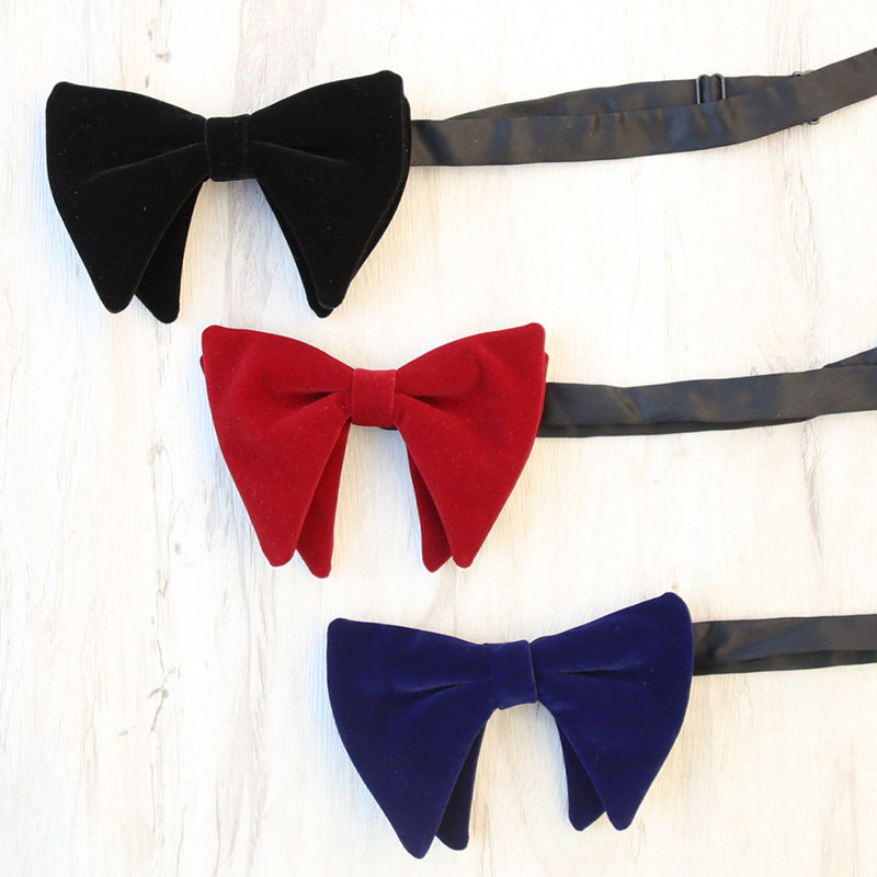 Spot dress, photo, photography, male performance, shape, solid color, big horn, solid color, suede, wide bow, male bow tie