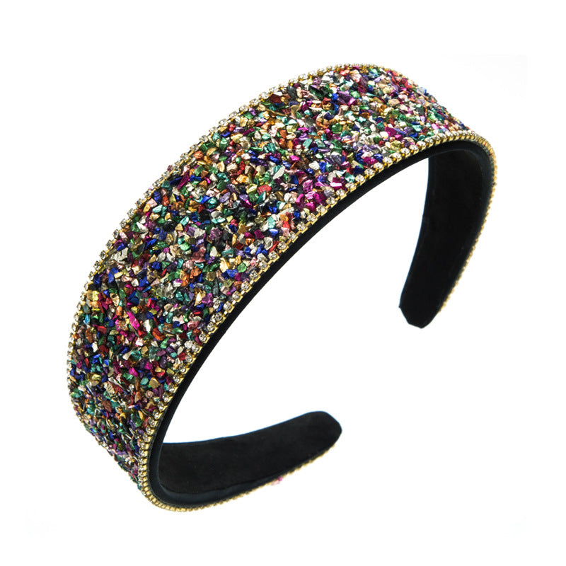 Heming headband cross-border wholesale new color stone hair ornament super flash diamond wide-edge Korean version of high-end face wash headband girl