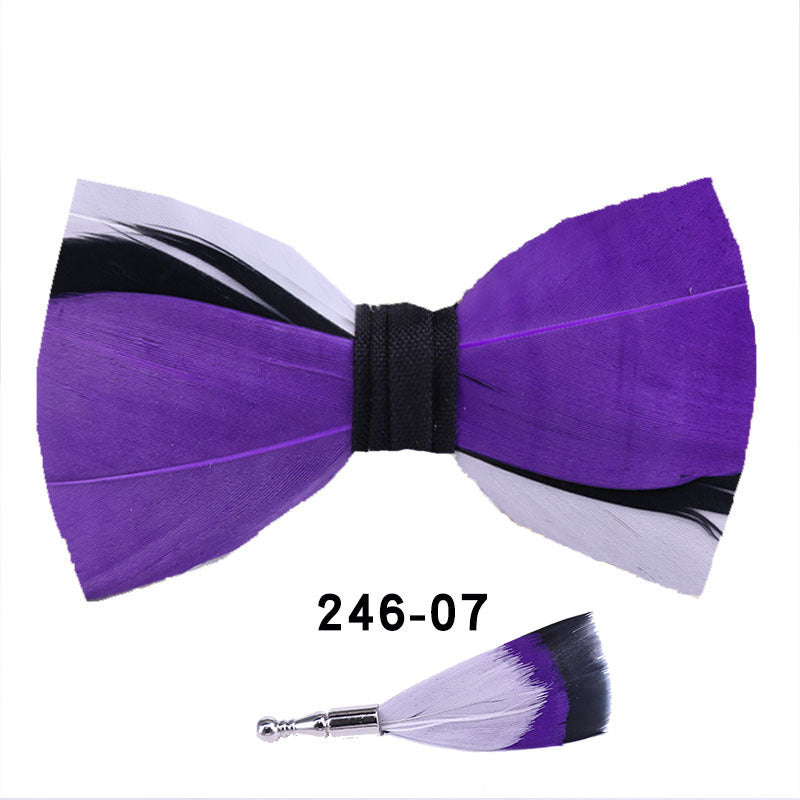 246 color feather wedding groom groomsman group pot butterfly wedding shirt business bow tie flower tie