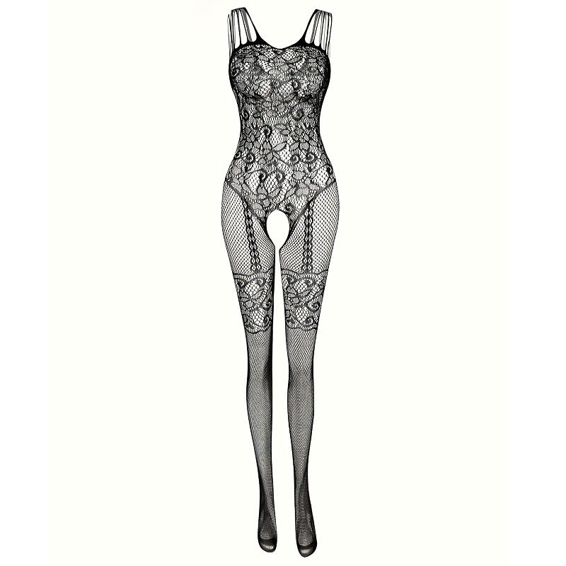 8836 foreign trade hot style A drop shipping domestic suspender bow hollow sexy one-piece net erotic underwear