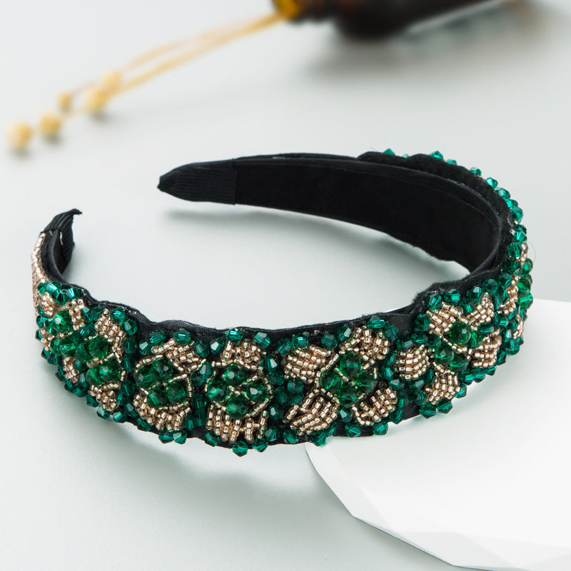 Heming headbands, European and American cross-border baroque palace inlaid diamond headbands, retro black high-end hair ornaments spot wholesale